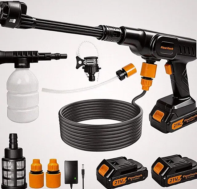 Mobile Cordless Pressure Washer with 6-in-1 Nozzle - 900 PSI Power and Battery