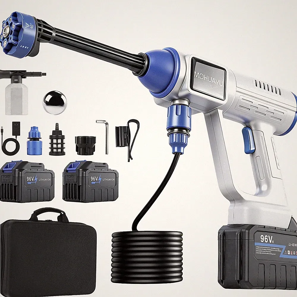 MQHUAYU Cordless Pressure Washer, 1500PSI, 200W Motor, 6-in-1 Adjustable Nozzle