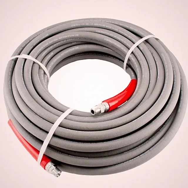 MTM Hydro 29.5216 KobraJet 50' 6,000 PSI Non-Marking Grey Hose w/ Red Covers