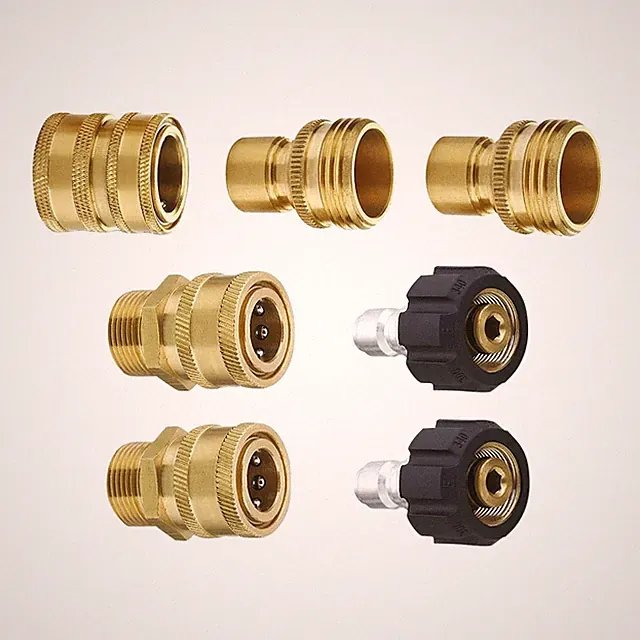 MTM Hydro Hose Adapter 7 Piece Pressure Washer Quick Connect Fittings Kit, Brass
