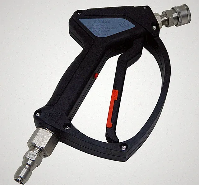 MTM Hydro SGS28 Spray Gun with Stainless QC's Installed
