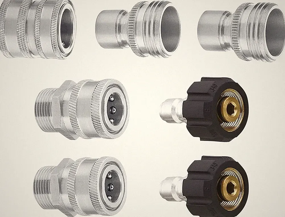 MTM Hydro Stainless Steel Pressure Washer 7-pc Hose Adapter Kit for Foam Cannons