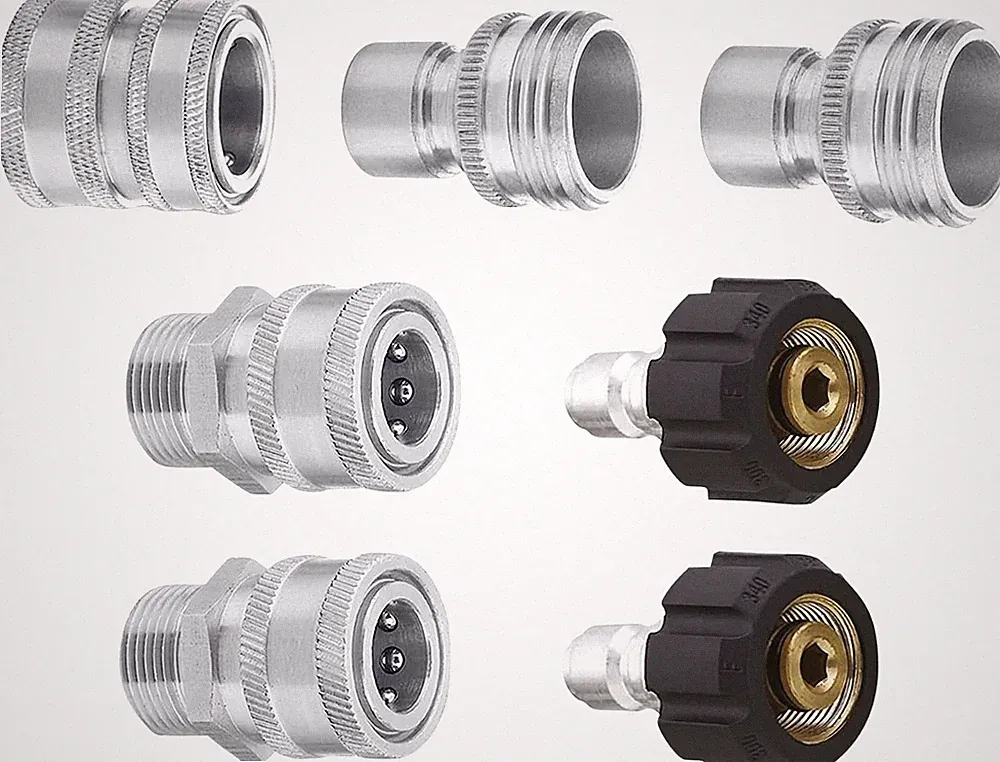 MTM Hydro Stainless Steel Pressure Washer 7-pc Hose Adapter Kit for Foam Cannons