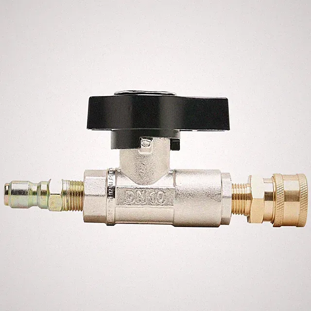 MTM Hydro Veloci 3/8" Plated Brass Shut Off Flow Control Valve with Quick Cou...