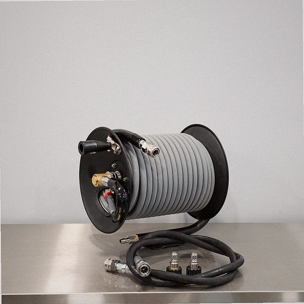 MTM Pressure Washer Hose Reel Kit | 100' Hose and 5' Jumper with QC