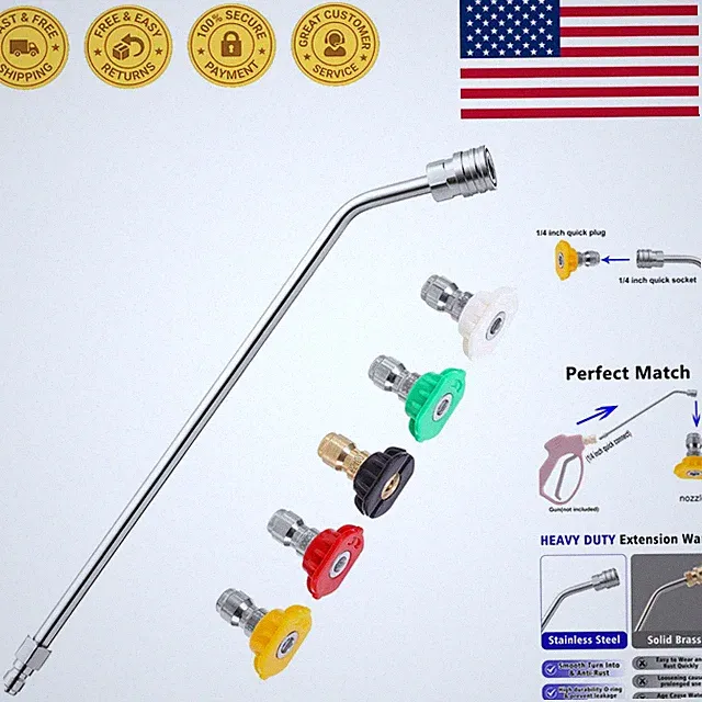 Multi-Functional 45° Curved High Pressure Wand for Ultimate Cleaning Efficiency
