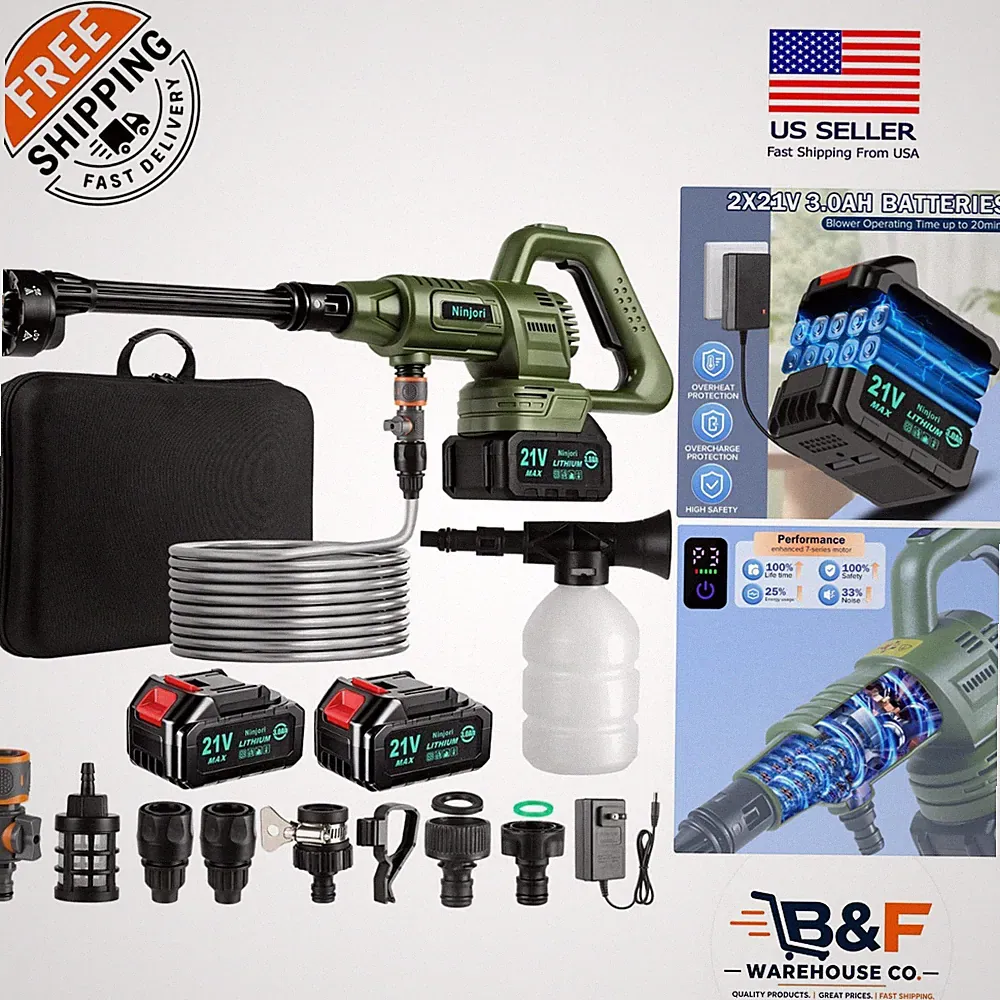 Multi-Level Adjustable Pressure Washer Kit: 6-in-1 Nozzle & Foam Cannon Included