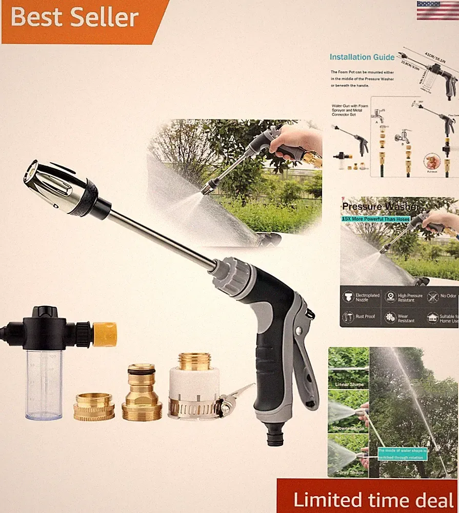 Multi-Purpose Hose Hawk Pro Pressure Washer with 3 Spray Modes & Durable Build