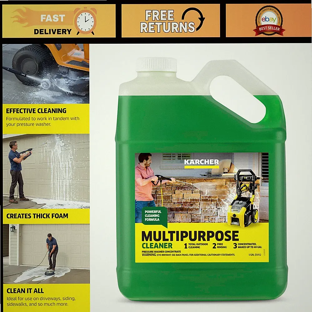 Multi-Purpose Pressure Washer Detergent - Highly Concentrated Cleaner, 1L
