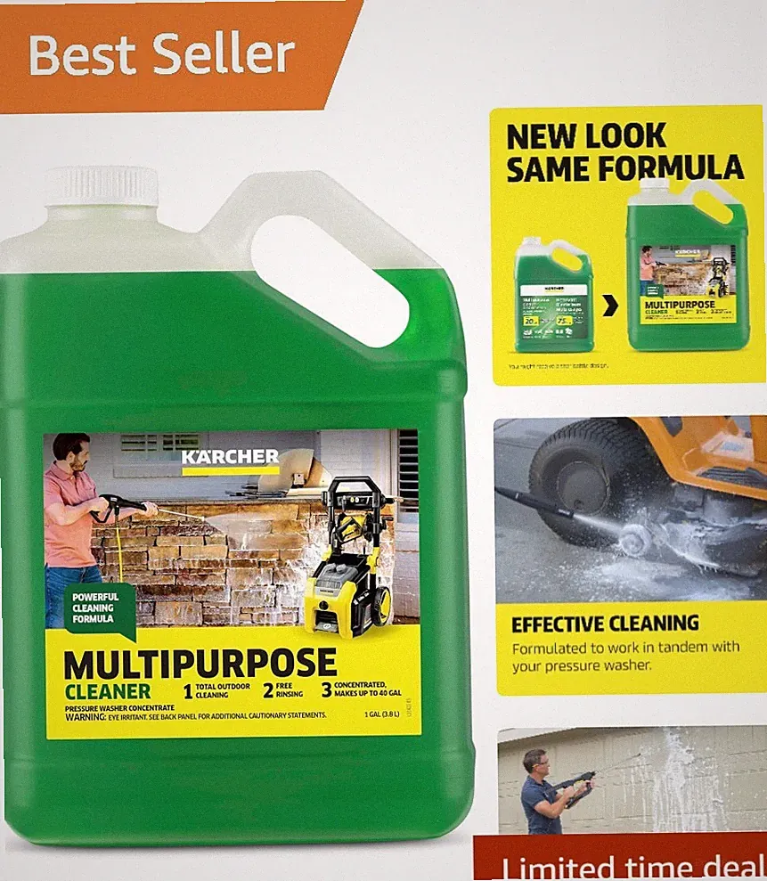 Multi Purpose Pressure Washer Detergent, Removes Dirt and Grime from Fences,...
