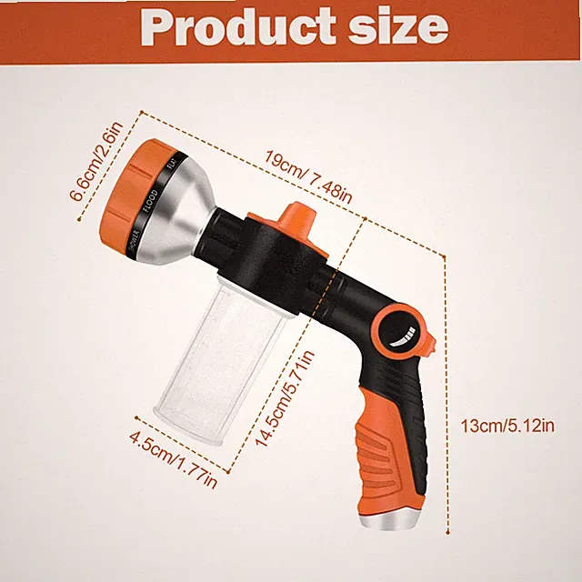 Multifunctional High-Pressure Car Wash Soap Water Gun Long-Pole Foam Canister