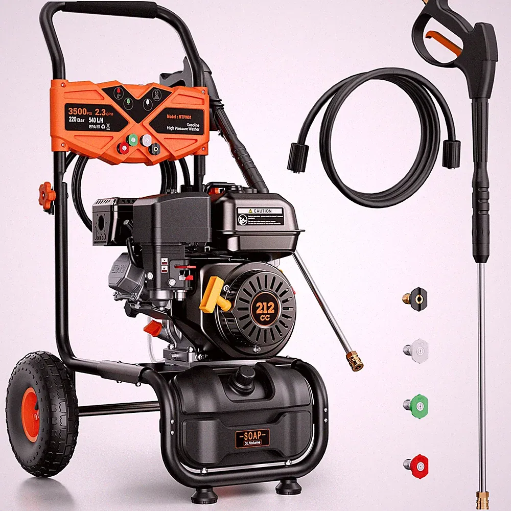 Mutaomay Gas Cold Water Pressure Washer 3500 PSI 2.3 GPM 4 Nozzles&Soap Tank