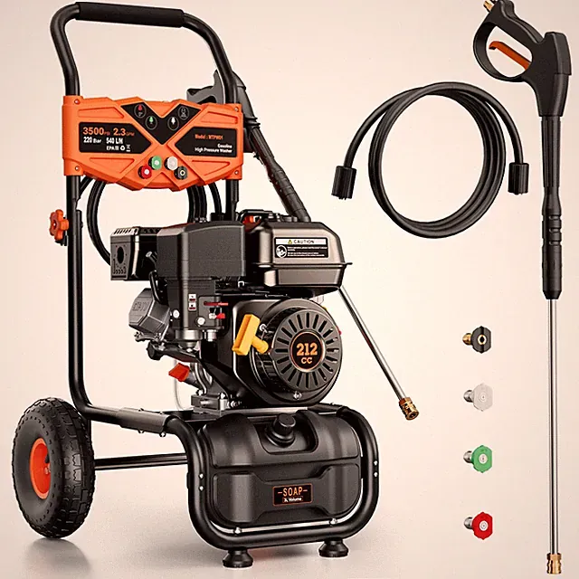 Mutaomay Gas Powered High Pressure Washer 3500PSI 2.3GPM Soap Tank&25ft Hose