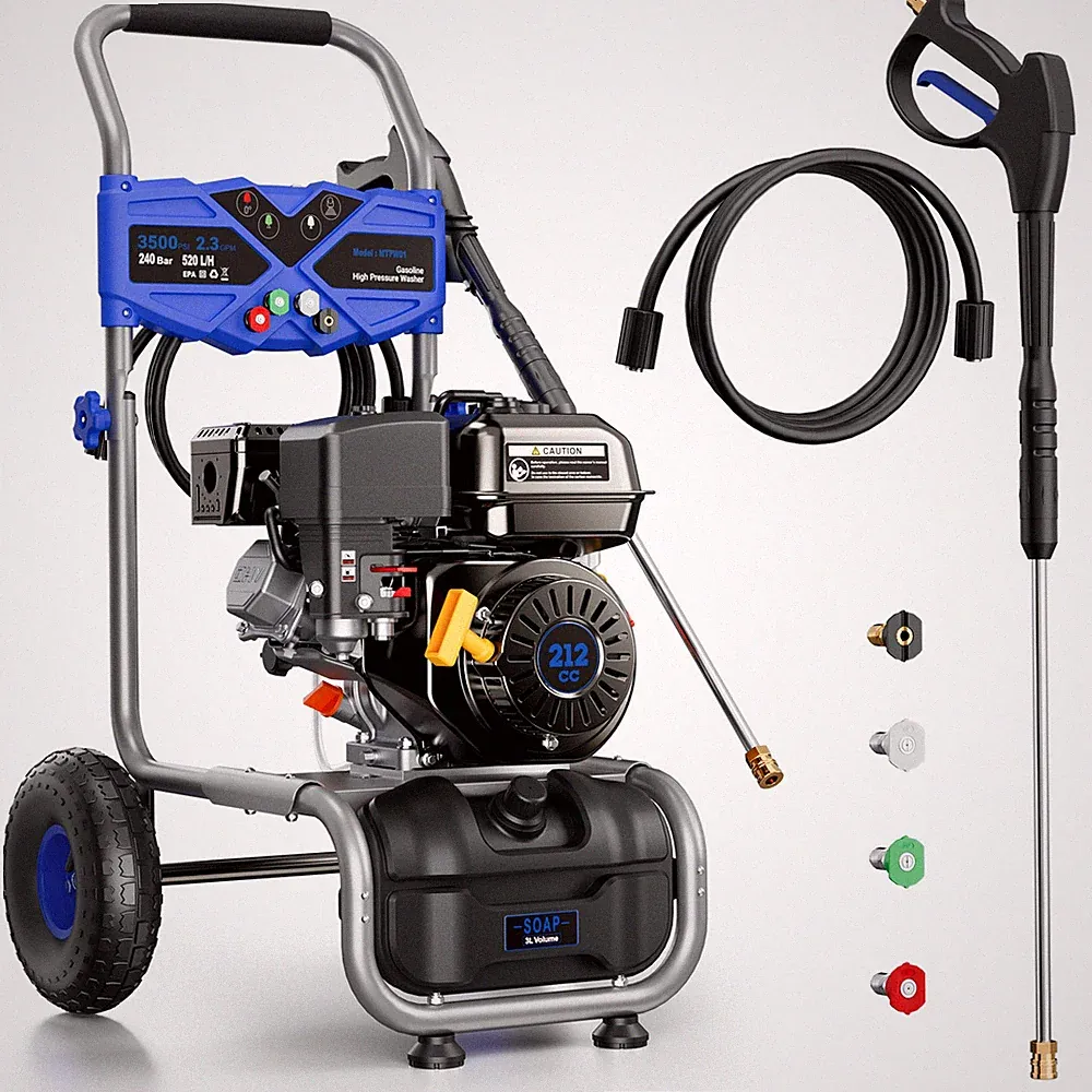 Mutaomay Pressure Washer Gas Power Washer 3500PSI 2.3GPM 212CC Soap Tank New