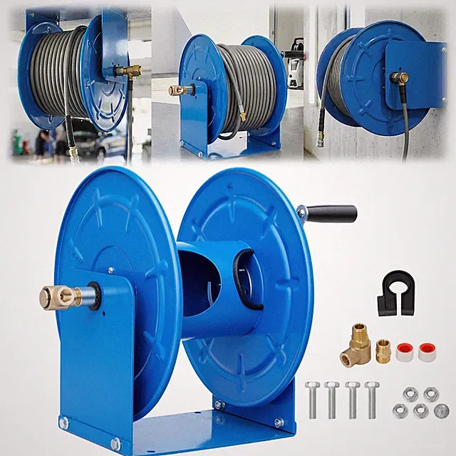 MYOYAY Pressure Washer Hose Reel 100FTx3/8‘’ / 200FTx1/4'' Hand Crank Power Wash