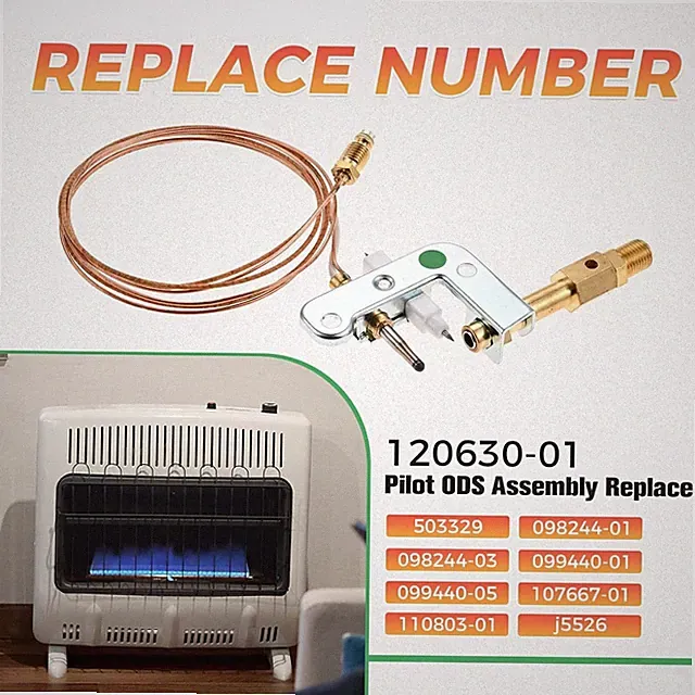 Natural Gas Pilot ODS Assembly 120630-01 For Vent Free Natural Gas Wall Heater