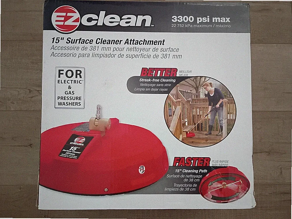 New 15” Inch EZ Clean Pressure Washer Surface Cleaner Attachment 2500-3300 PSI