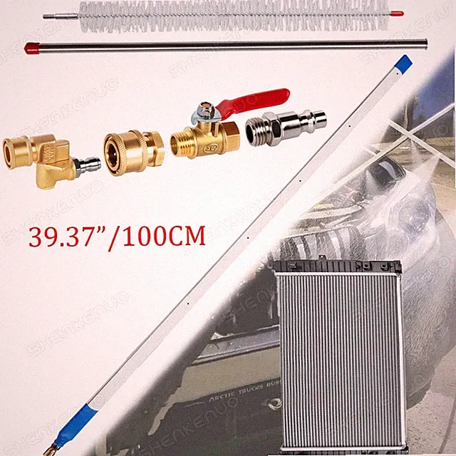 New 39''Portable Radiator Cleaning Wand,Pressure Washer & Pressure Air Pump Flus