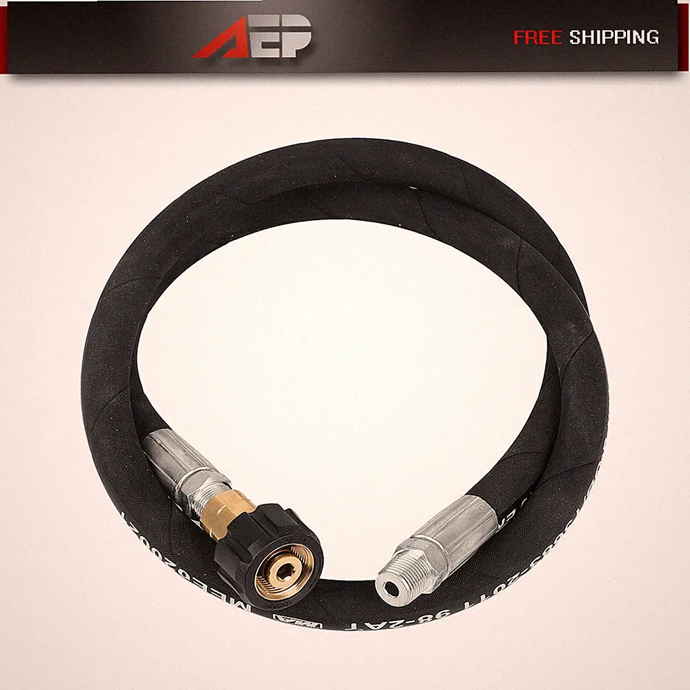 New 3FT Pressure Washer Whip Hose 3/8" Jumper Hose with Swivel Steel Connector