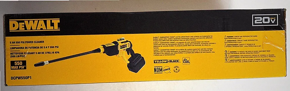 [NEW] (DCPW550P1) DEWALT 20V MAX* 550 PSI Cordless Power Cleaner Kit