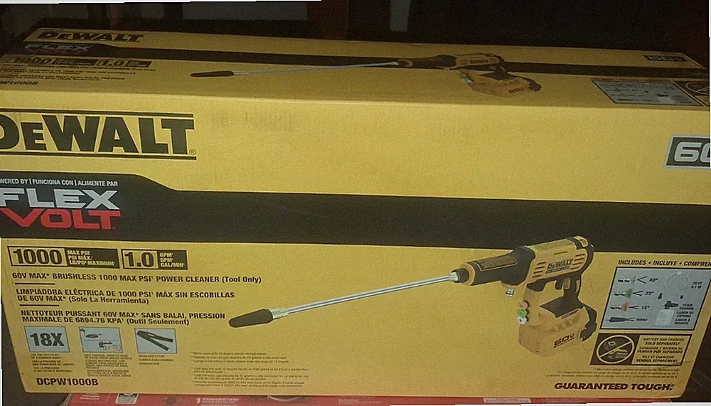 New DeWALT DCPW1000B 60V FLEXVOLT 1000 PSI Cordless Power Cleaner