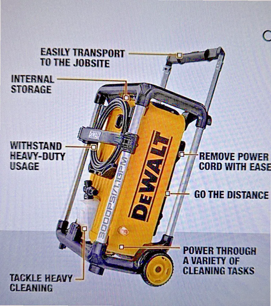 NEW DEWALT DWPW3000 15 AMP 3000 PSI JOBSITE Electric Cold Water Pressure Washer