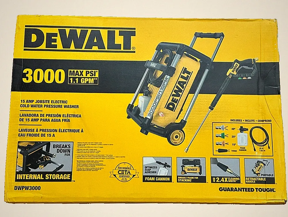 *NEW Dewalt DWPW3000 3000 PSI Cold Water Electric Pressure Washer 1.1 GPM 15 amp