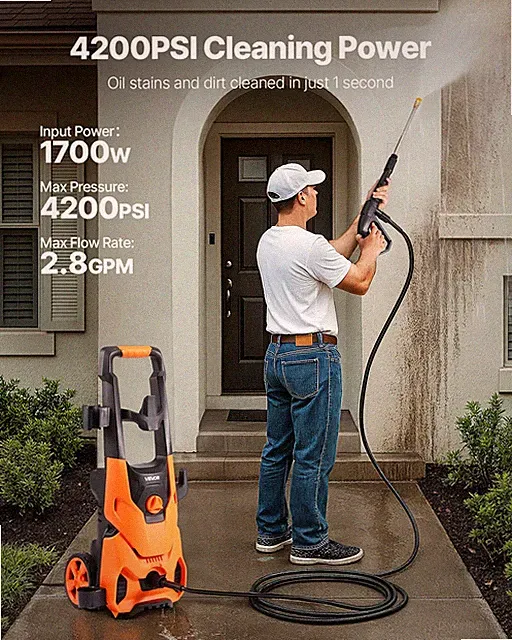 New Electric Pressure Washer, Max 4200 PSI and 2.8 GPM, High Power Pressure Cl