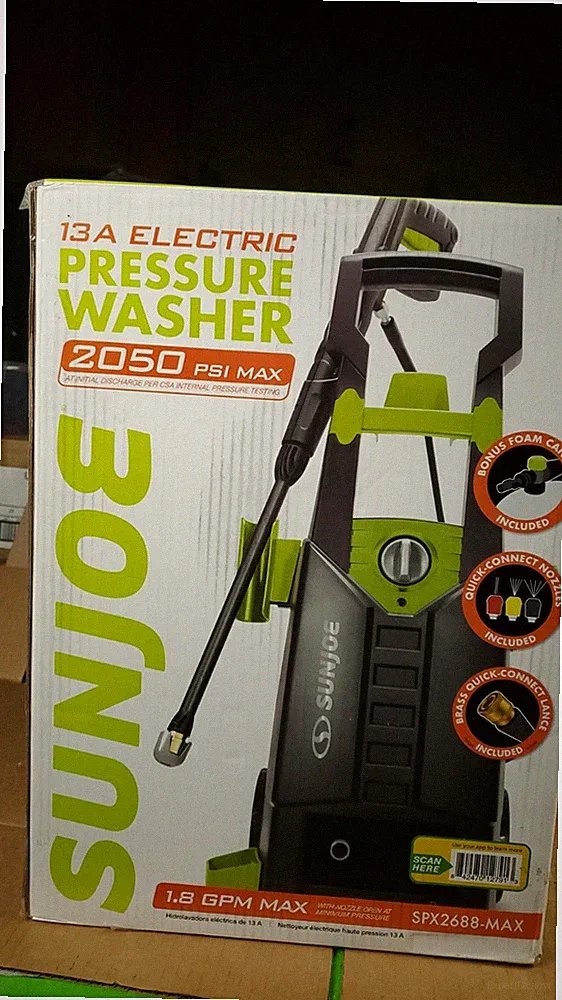 NEW Electric Pressure Washer Sun Joe SPX2688-MAX 13-Amp 2050 PSI MAX 1.8 GPM