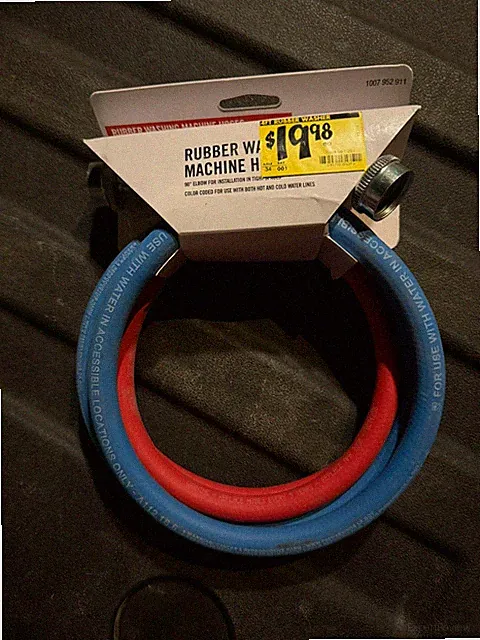 NEW EVERBILT 4FT RED/BLUE RUBBER WASHER WASHING MACHINE HOSES 2PK