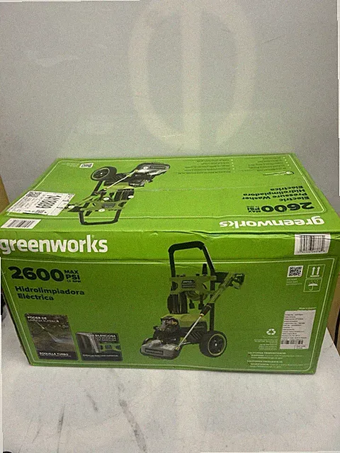 (NEW) Greenworks 2600 Max PSI 1.1 GPM Wheel-Mounted Electric Pressure Washer ***