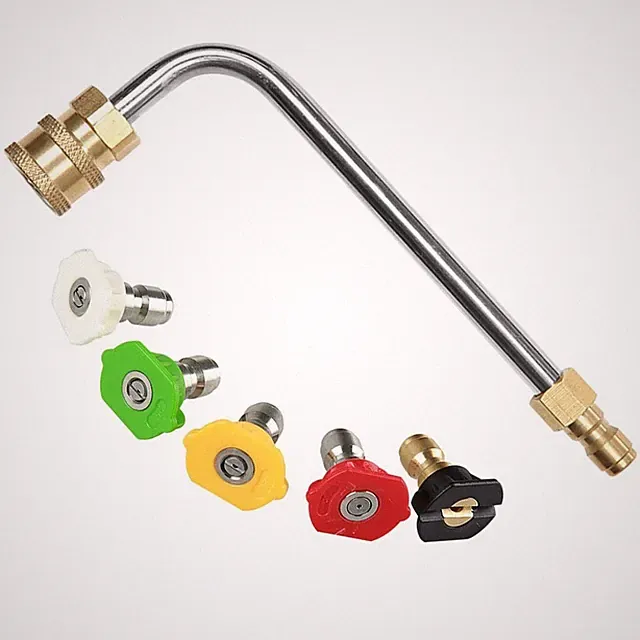 New High Pressure Washer 90 Degree Extension Lance Wand With Spray Nozzle Tips