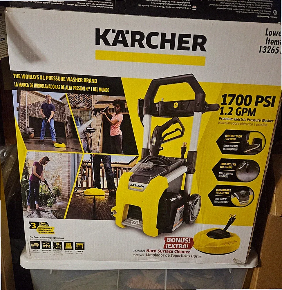 NEW KARCHER PREMIUM ELECTRIC POWER WASHER 1700PSI 1.2 GPM W HARD SURFACE CLEANER
