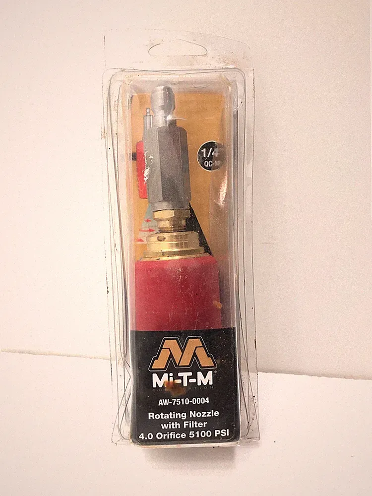 NEW Mi-T-M AW-7510-0004 Rotating Pressure Washer Nozzle w Filter 4.0 Orifice