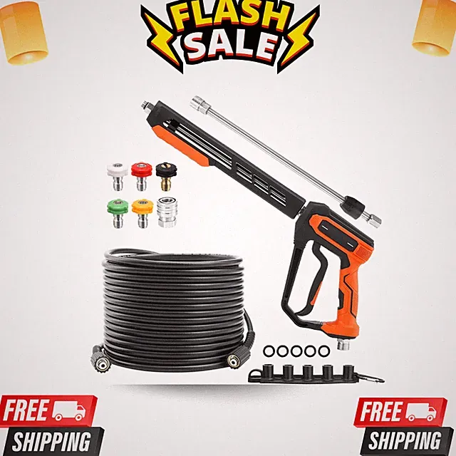 NEW Pressure Washer Gun Hose Kit 50FT Wand Extension 5 Nozzle Tips M22