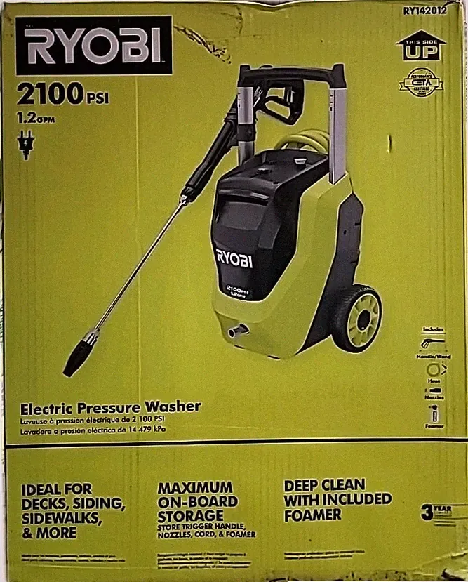 NEW!! RYOBI 2100 PSI 1.2 GPM Cold Water Corded Electric Pressure Washer