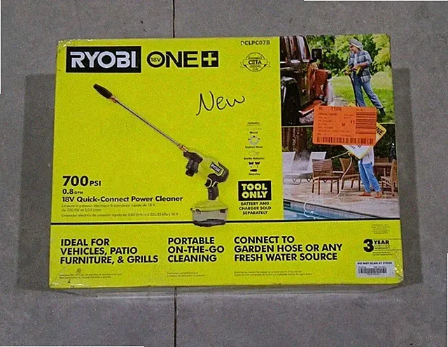New RYOBI ONE+ 18V 700 PSI 0.8 GPM Cold Water Power Cleaner PCLPC07B - TOOL ONLY