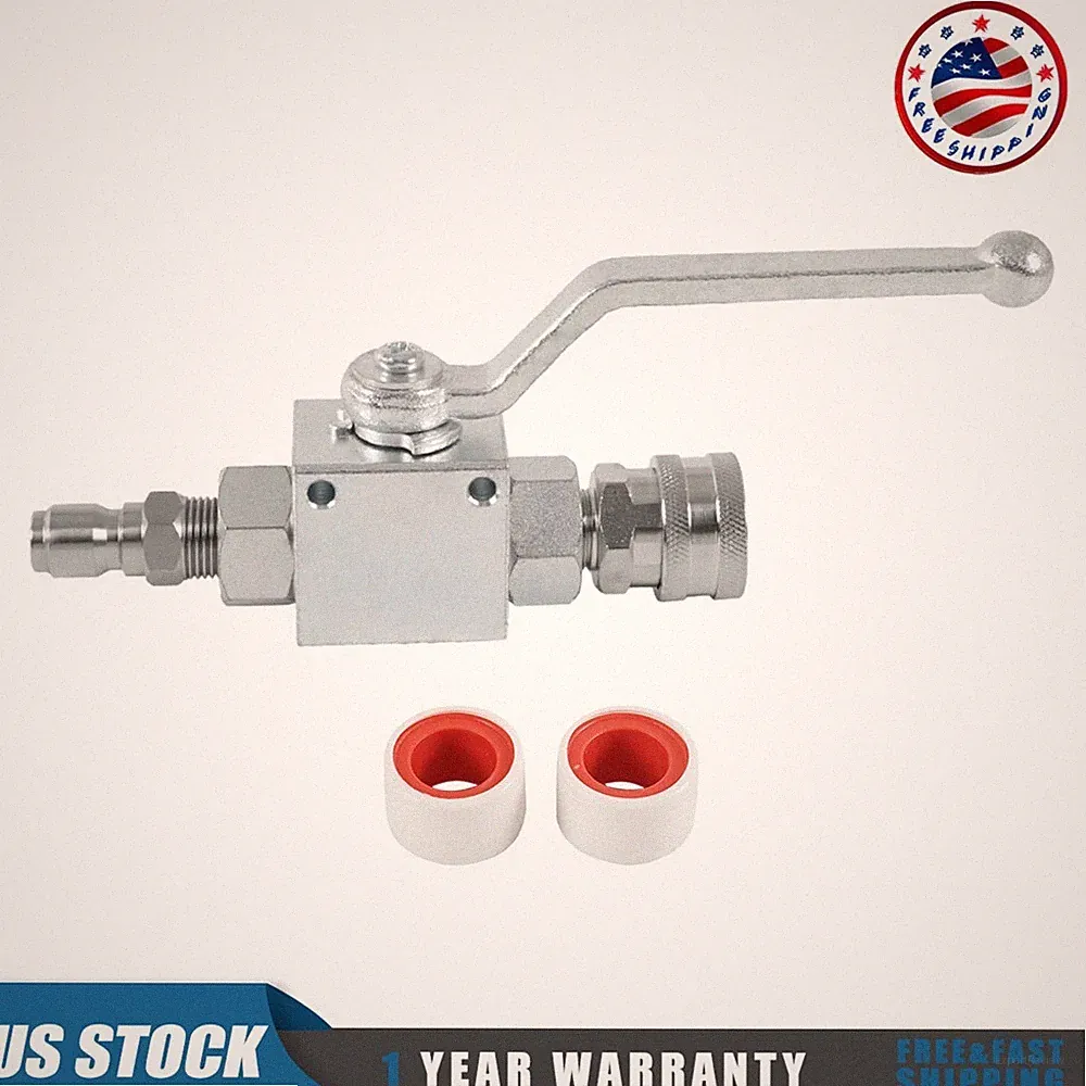 NEW Steel High Pressure Washer Ball Valve Kit 4500 PSI 3/8 Inch Quick Connect