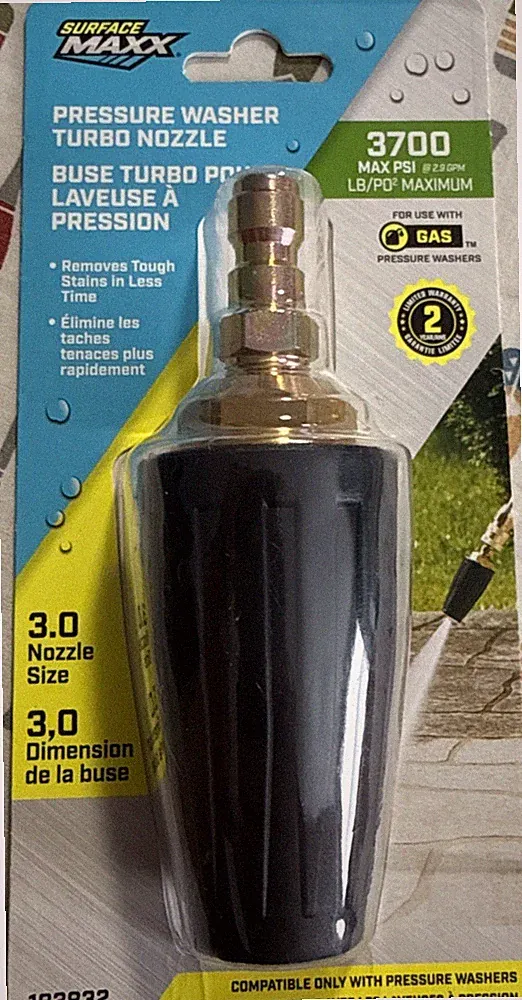 NEW Surface Maxx Turbo Pressure Washer Turbo Nozzle 3.0 3700 Max Gas 0183832