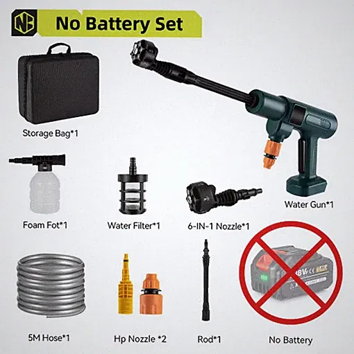 NEWBENY 200Bar Brushless Pressure Washer Gun 6 in 1 for Makita Battery