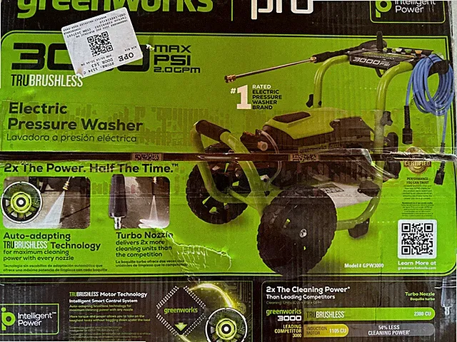 NIB-2026-Greenworks Pro 3000 PSI Electric Pressure Washer-FREE SHIPPING
