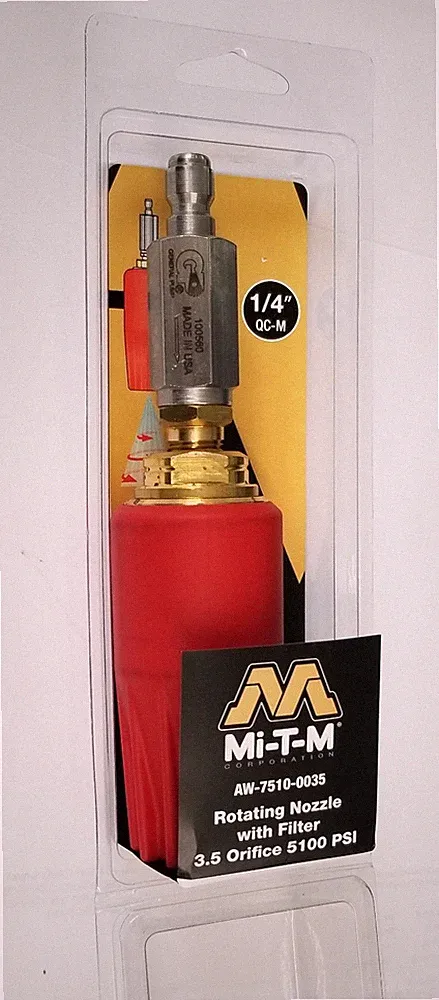 NIB Mi-T-M 3.5 Rotating Pressure Washer Nozzle AW-7510-0035 5100 PSI - Qty: 1