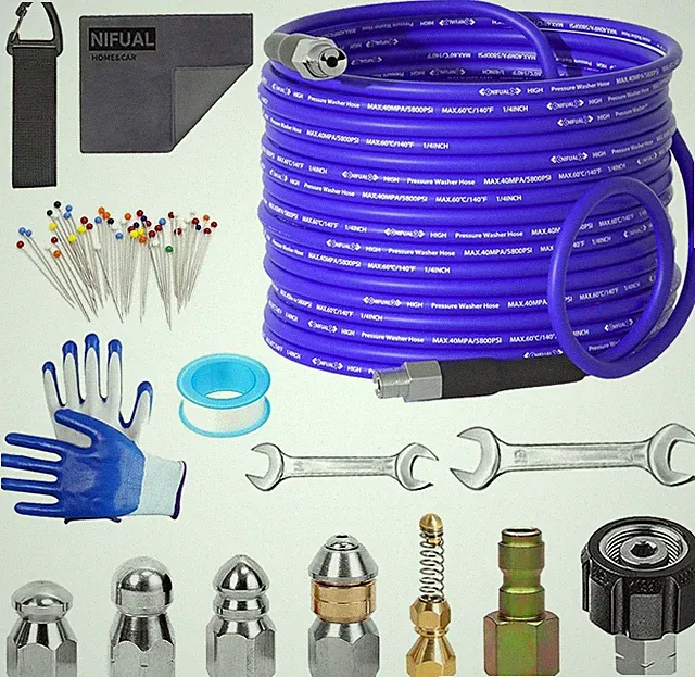 NIFUAL 100FT Pressure Washer Sewer Jetter Kit - 5800PSI Drain Cleaning Hose