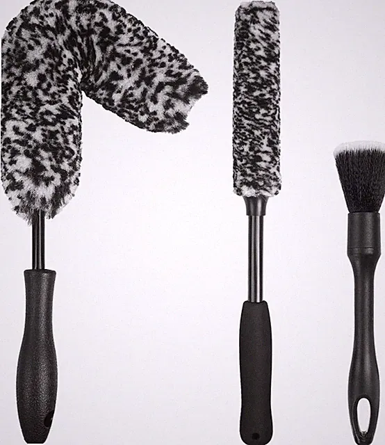 NIKCOSMK 3PCS Wheel Brush Kit for Cleaning Wheel and Tire, Wheel and Rim Brush