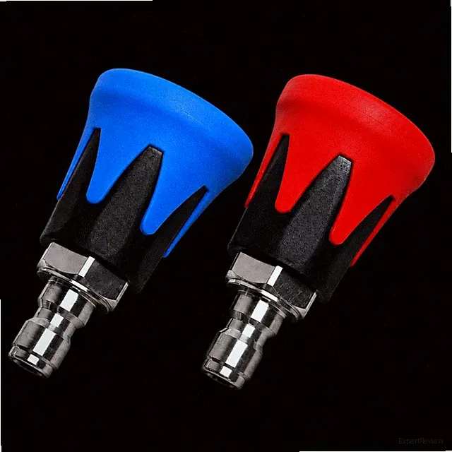 Nitro Tech Pressure Washer Horn Nozzle Tip Soft Guards 2-Pack Red/Blue 1/4" QC