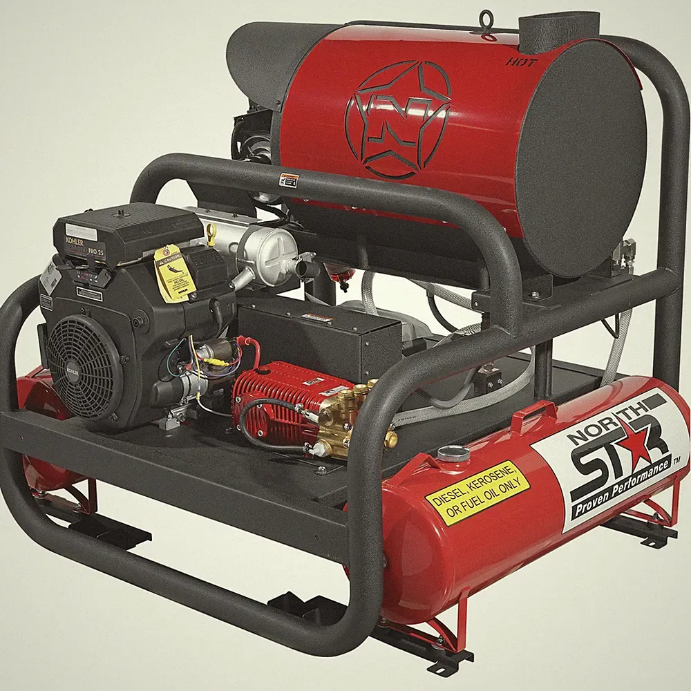 NorthStar Hot Water Commercial Pressure Washer Skid with 2 Wands, 4000 PSI, 7