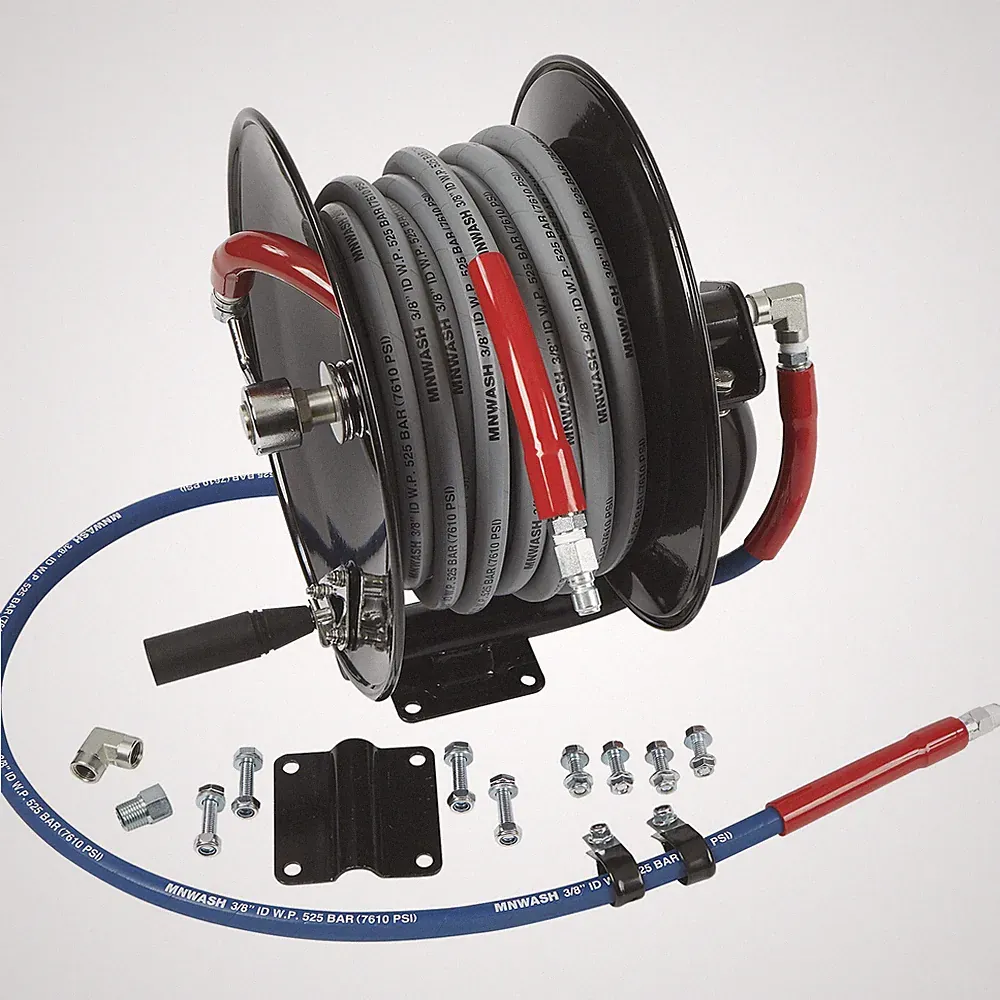 NorthStar Pressure Washer Hose Reel with 50ft. Steel-Braided Hose, 3/8in. x