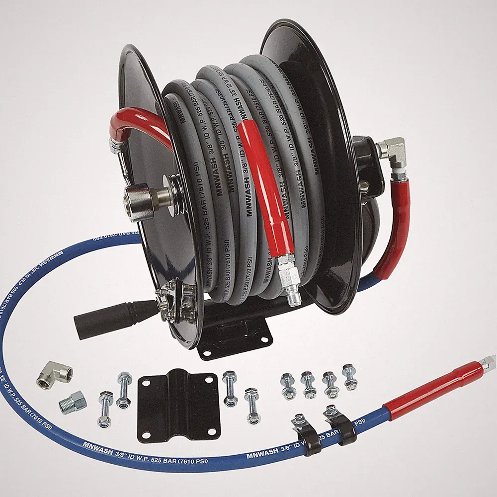 NorthStar Pressure Washer Hose Reel with 50ft. Steel-Braided Hose, 3/8in. x