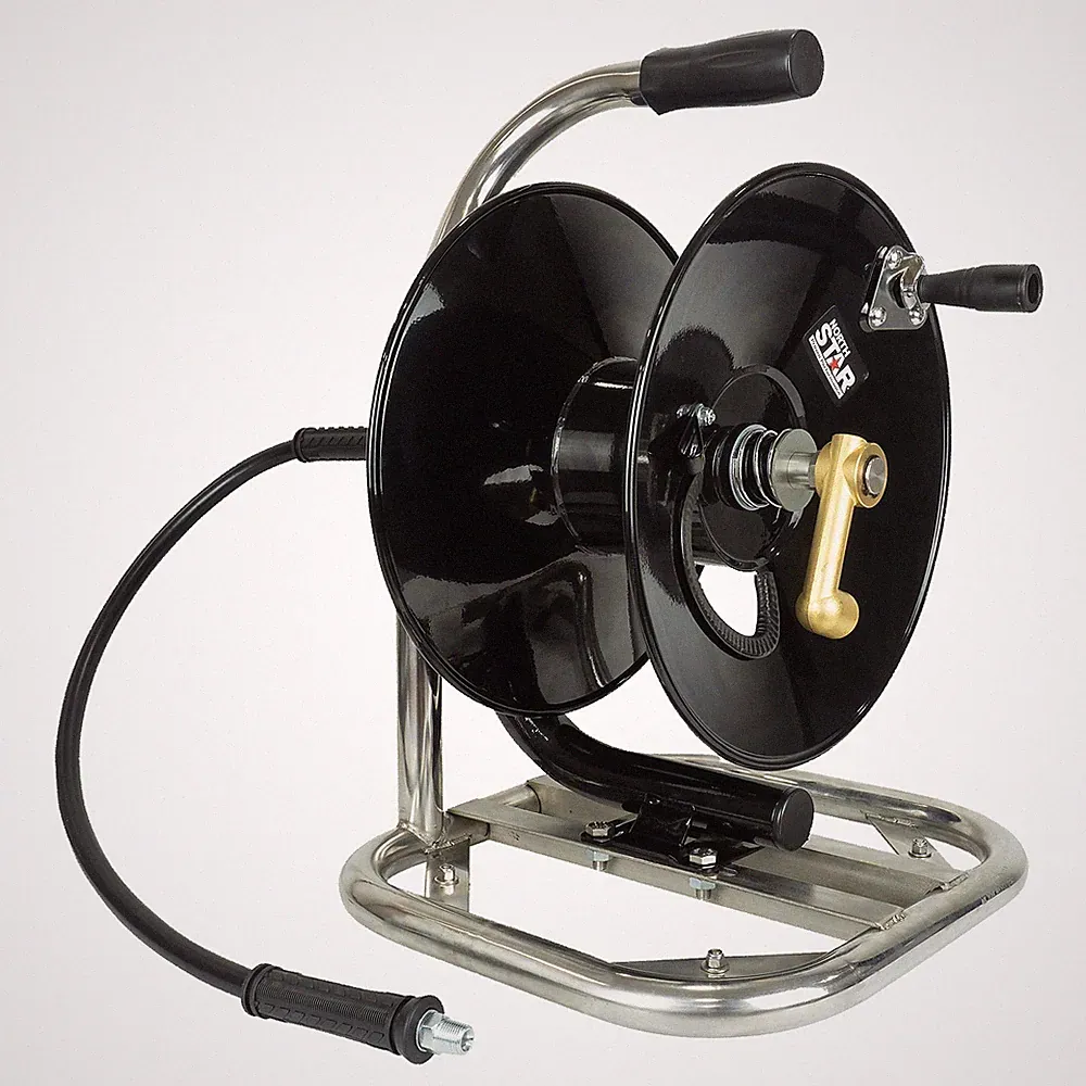 NorthStar Pressure Washer Manual Hose Reel with Stand, Fits 100ft. x 3/8in. Hose