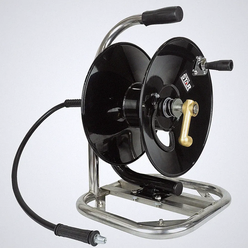NorthStar Pressure Washer Manual Hose Reel with Stand, Fits 100ft. x 3/8in. Hose